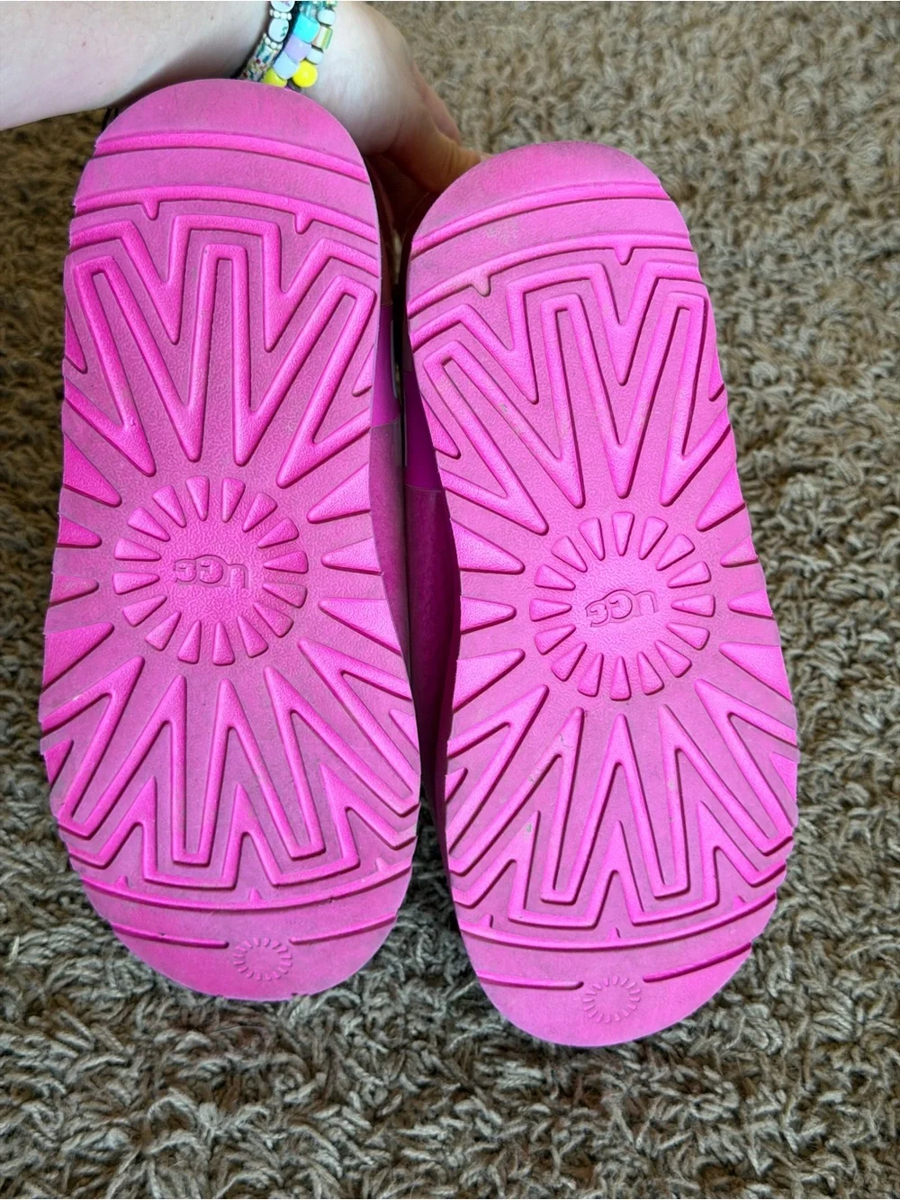 UGG Classic Clear Mini Pink Waterproof Boots Size 7